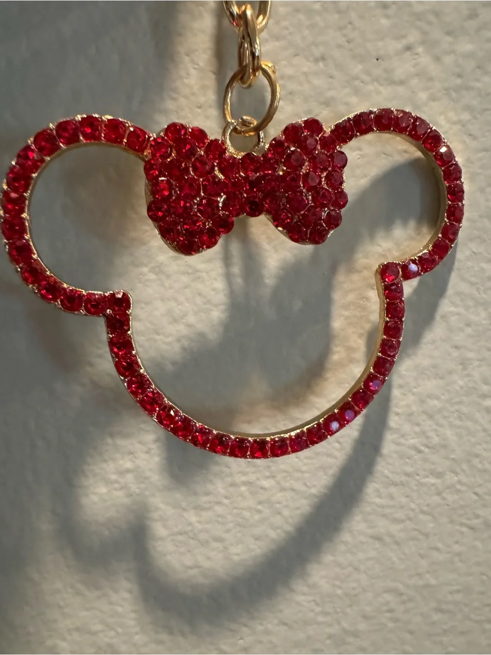 Red Rhinestone Mouse Keychain or Bag Charm